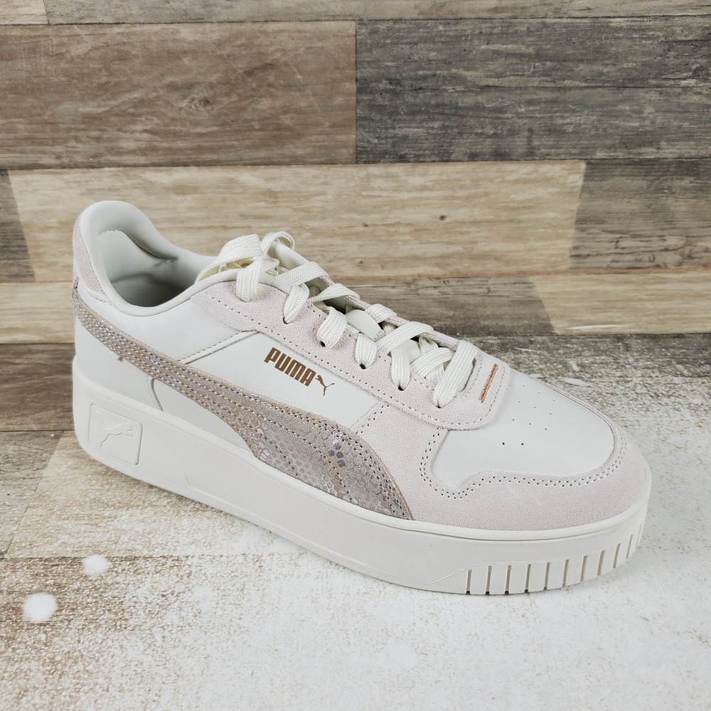 Puma Carina Street Womens Shoes Sz 9.5 Running Comfort White Lace-Up Sneakers